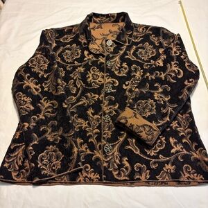 Winding River Reversible Woven Tapestry Jacket Blazer Womens L